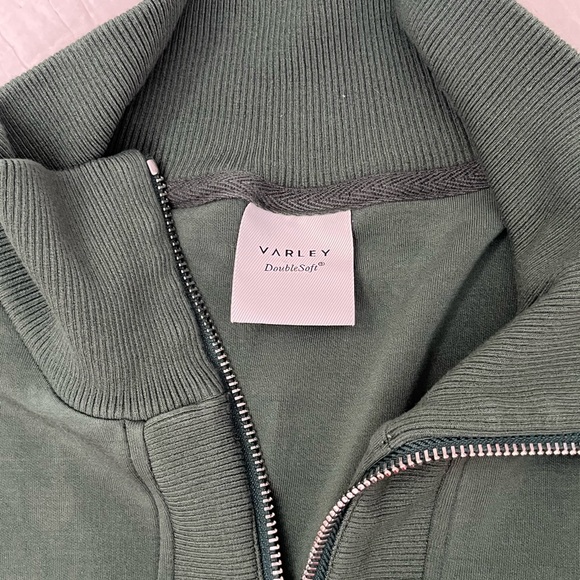Varley Kelly Half Zip Doublesoft Sweat 2.0 in Cilantro - Picture 2 of 13